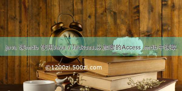 java 读mdb 使用Java / Jackcess从加密的Access .mdb中读取