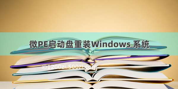 微PE启动盘重装Windows 系统