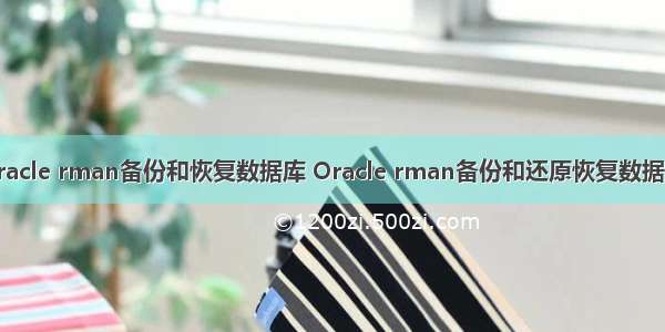 oracle rman备份和恢复数据库 Oracle rman备份和还原恢复数据库