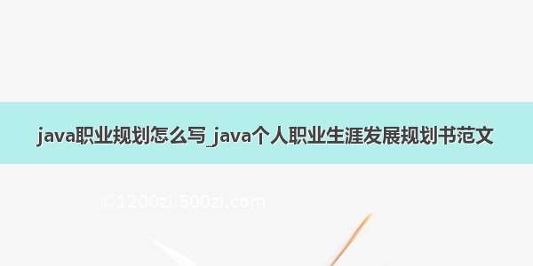 java职业规划怎么写_java个人职业生涯发展规划书范文