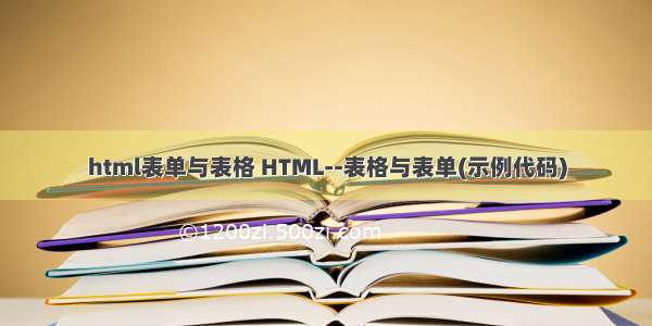 html表单与表格 HTML--表格与表单(示例代码)