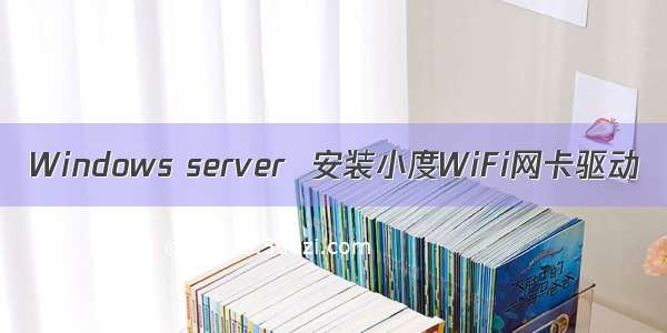 Windows server  安装小度WiFi网卡驱动
