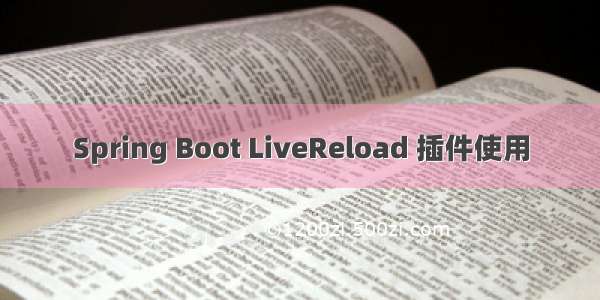 Spring Boot LiveReload 插件使用