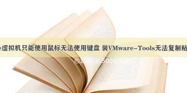 【经验】vmware虚拟机只能使用鼠标无法使用键盘 装VMware-Tools无法复制粘贴的可能解决办法