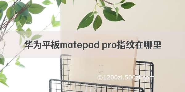 华为平板matepad pro指纹在哪里