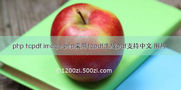 php tcpdf image php采用tcpdf生成pdf支持中文 图片