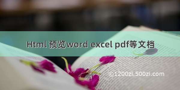 Html 预览word excel pdf等文档