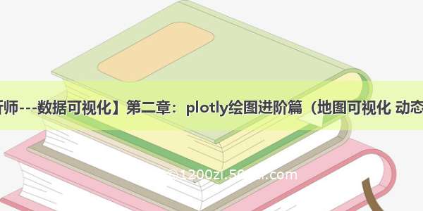 【数据分析师---数据可视化】第二章：plotly绘图进阶篇（地图可视化 动态数据可视化）