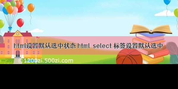 html设置默认选中状态 html  select 标签设置默认选中