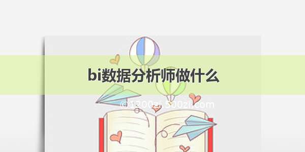 bi数据分析师做什么