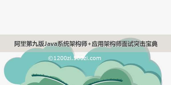 阿里第九版Java系统架构师+应用架构师面试突击宝典