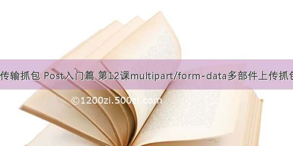 服务器文件传输抓包 Post入门篇 第12课multipart/form-data多部件上传抓包分析过程...