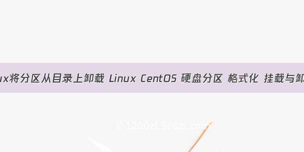 linux将分区从目录上卸载 Linux CentOS 硬盘分区 格式化 挂载与卸载