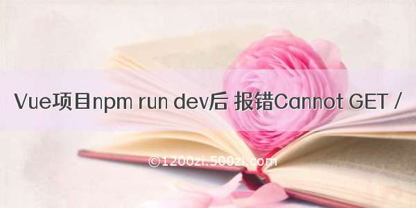 Vue项目npm run dev后 报错Cannot GET /