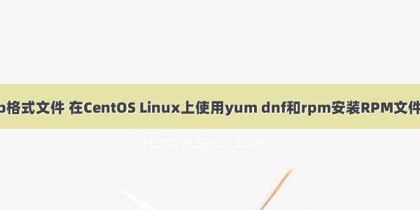 linux安装rmp格式文件 在CentOS Linux上使用yum dnf和rpm安装RPM文件（Packages）