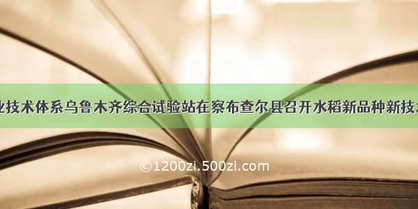 国家水稻产业技术体系乌鲁木齐综合试验站在察布查尔县召开水稻新品种新技术观摩培训会