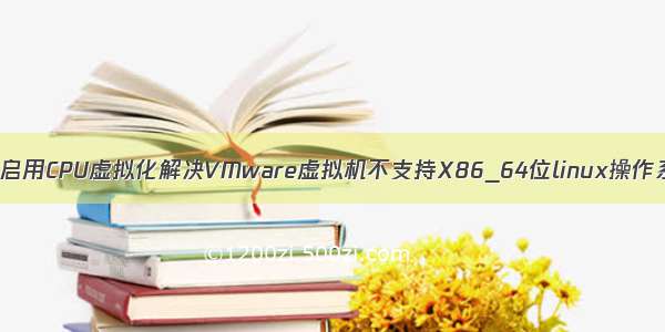 通过BIOS设置启用CPU虚拟化解决VMware虚拟机不支持X86_64位linux操作系统安装问题