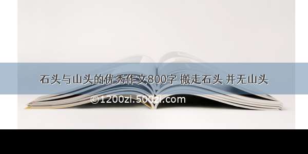 石头与山头的优秀作文800字 搬走石头 并无山头