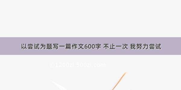 以尝试为题写一篇作文600字 不止一次 我努力尝试