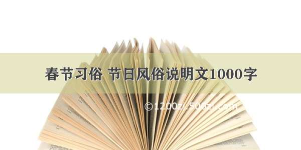 春节习俗 节日风俗说明文1000字