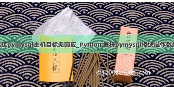 python连接pymysql主机目标无响应_Python 解析pymysql模块操作数据库的方法