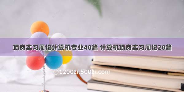 顶岗实习周记计算机专业40篇 计算机顶岗实习周记20篇