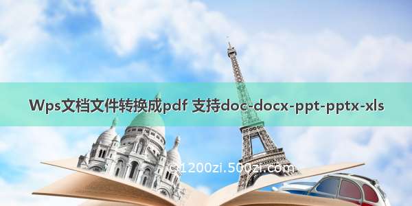 Wps文档文件转换成pdf 支持doc-docx-ppt-pptx-xls
