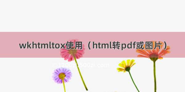 wkhtmltox使用（html转pdf或图片）