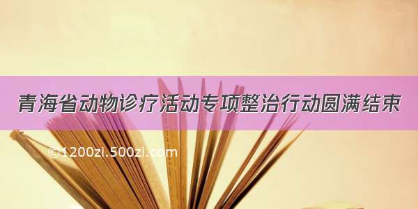 青海省动物诊疗活动专项整治行动圆满结束