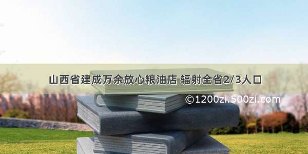 山西省建成万余放心粮油店 辐射全省2/3人口