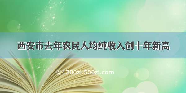 西安市去年农民人均纯收入创十年新高