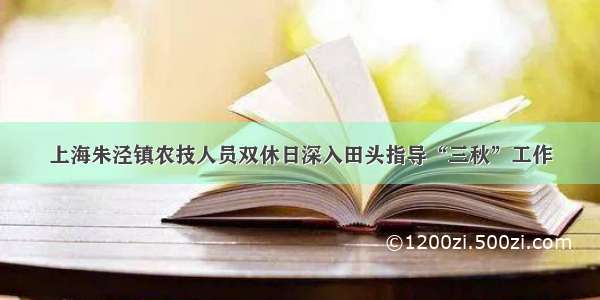 上海朱泾镇农技人员双休日深入田头指导“三秋”工作