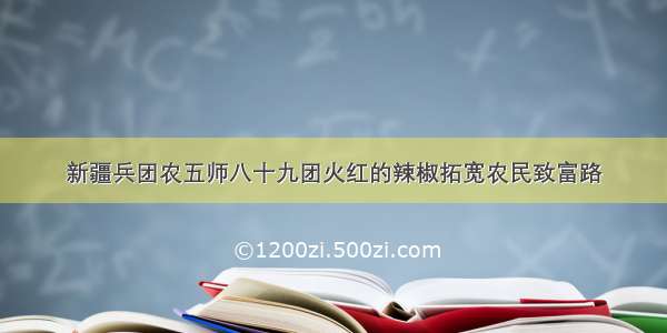 新疆兵团农五师八十九团火红的辣椒拓宽农民致富路