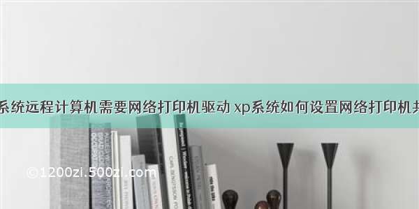 xp系统远程计算机需要网络打印机驱动 xp系统如何设置网络打印机共享