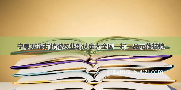 宁夏38家村镇被农业部认定为全国一村一品示范村镇