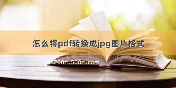 怎么将pdf转换成jpg图片格式