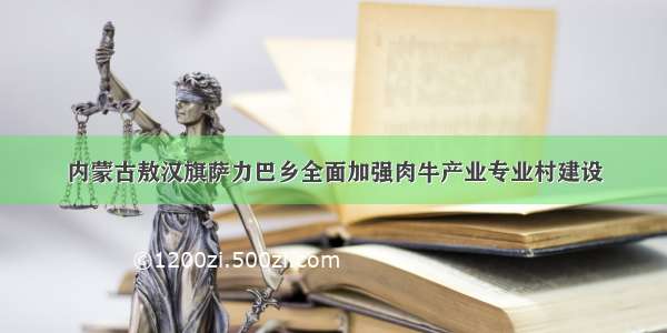 内蒙古敖汉旗萨力巴乡全面加强肉牛产业专业村建设