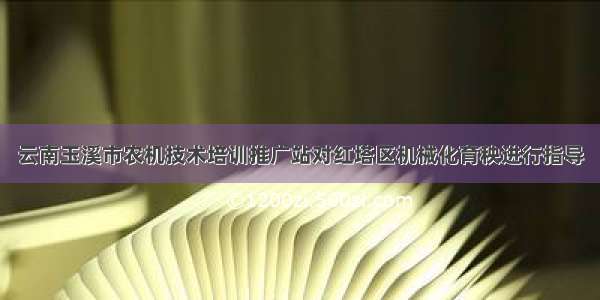 云南玉溪市农机技术培训推广站对红塔区机械化育秧进行指导