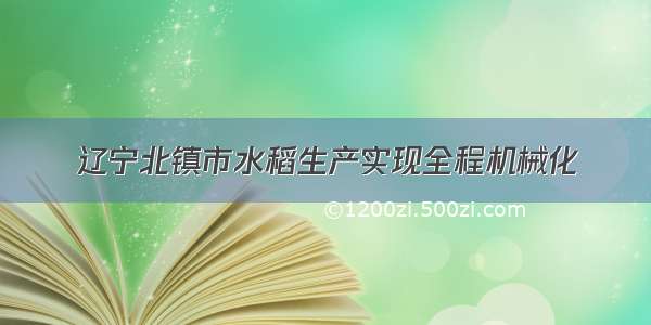 辽宁北镇市水稻生产实现全程机械化