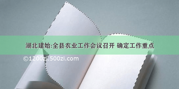 湖北建始:全县农业工作会议召开 确定工作重点