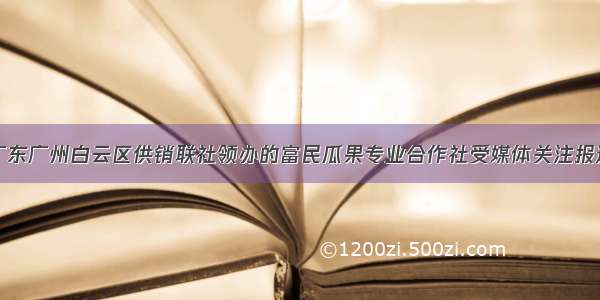 广东广州白云区供销联社领办的富民瓜果专业合作社受媒体关注报道