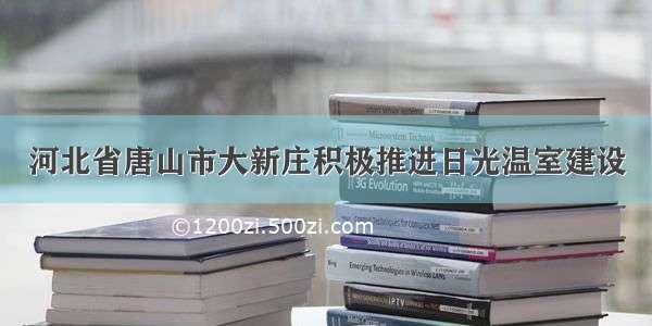 河北省唐山市大新庄积极推进日光温室建设