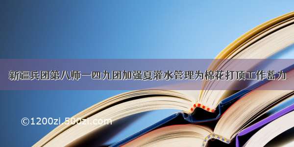 新疆兵团第八师一四九团加强夏灌水管理为棉花打顶工作蓄力