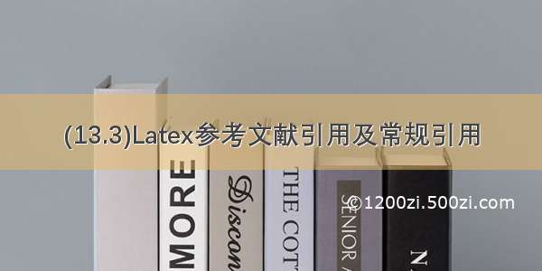(13.3)Latex参考文献引用及常规引用