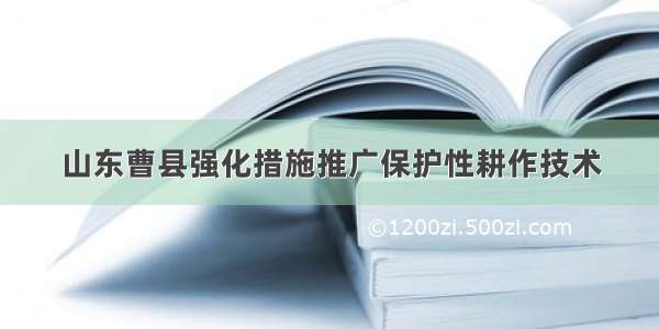 山东曹县强化措施推广保护性耕作技术