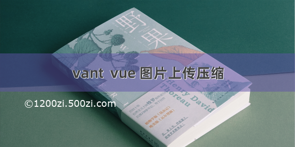 vant  vue 图片上传压缩