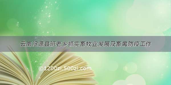 云南沧源县班老乡抓实畜牧业发展及畜禽防疫工作