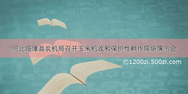 河北临漳县农机局召开玉米机收和保护性耕作现场演示会