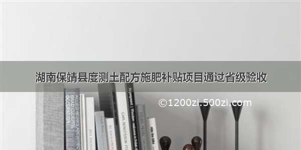 湖南保靖县度测土配方施肥补贴项目通过省级验收