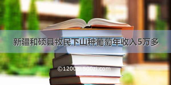 新疆和硕县牧民下山种葡萄年收入5万多